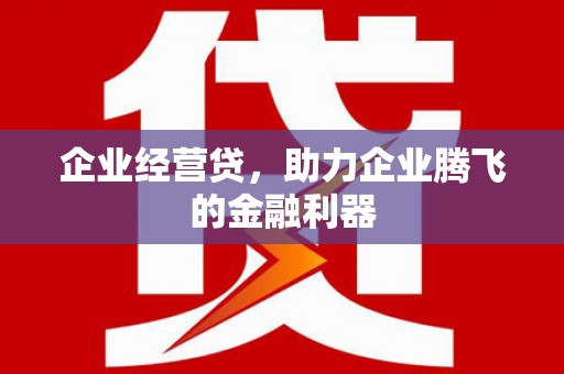 大余企业经营贷，助力企业腾飞的金融利器