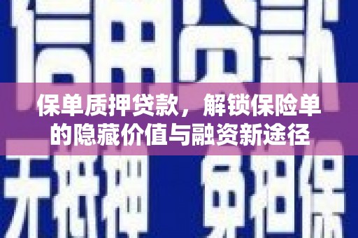 万载保单质押贷款，解锁保险单的隐藏价值与融资新途径
