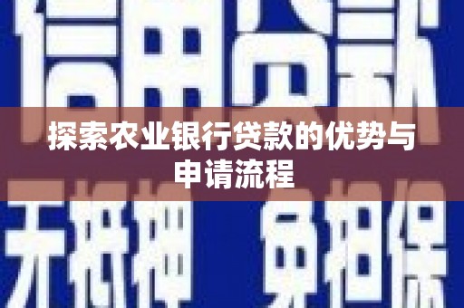 丽水探索农业银行贷款的优势与申请流程