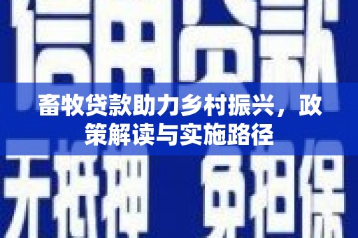 柳南畜牧贷款助力乡村振兴，政策解读与实施路径