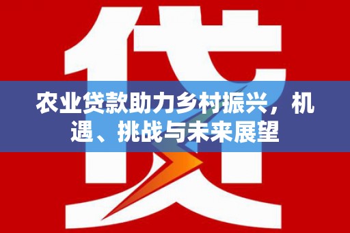 岐山农业贷款助力乡村振兴，机遇、挑战与未来展望