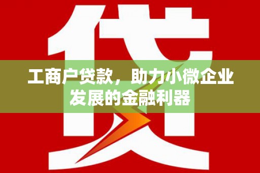 顺昌工商户贷款，助力小微企业发展的金融利器