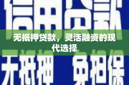 阳高无抵押贷款，灵活融资的现代选择
