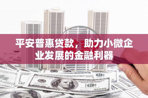 黄埔平安普惠贷款，助力小微企业发展的金融利器